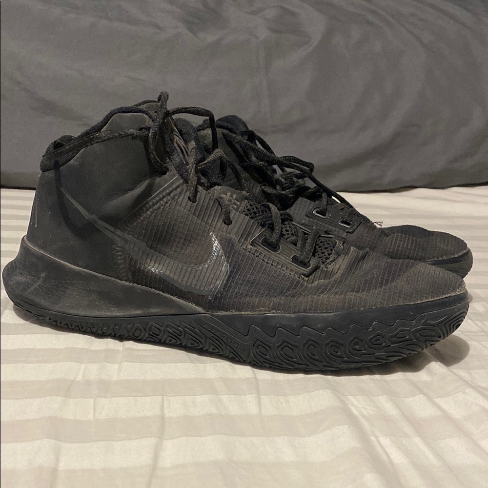 Nike Black Athletic Shoes with High-Top Design and Thick Sole